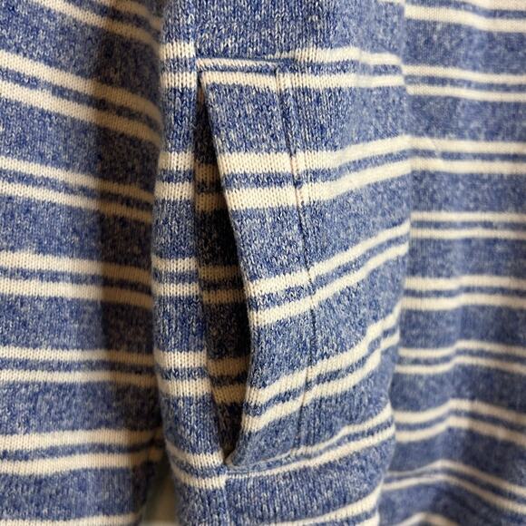 L.L.Bean Womens Cowl Neck Pullover Sweater M Blue White Stripe Long Sleeve - Picture 3 of 6
